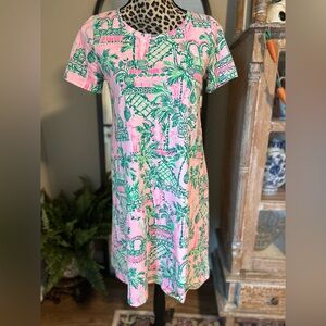 Lilly Pulitzer Pink and Green Tropical Dress